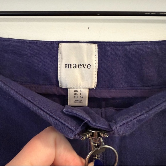 Women's Maeve blue high waist Zipper Shorts size 4 - Picture 4 of 5